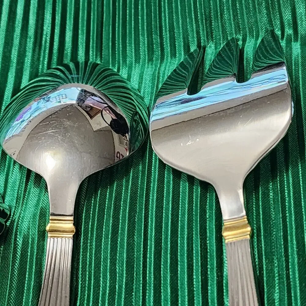 Reed & Barton GOLDEN JUBILEE 5 Piece Serving  Set Glosy 18/8 KOREA Lightly Used